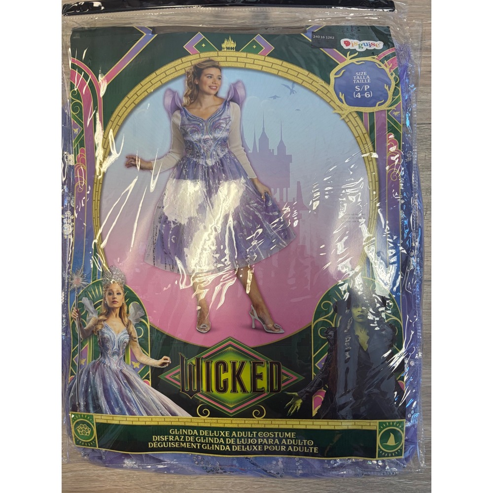 Disguise Wicked Movie Glinda Deluxe Adult Costume Purple Sequin Dress Small 4-6